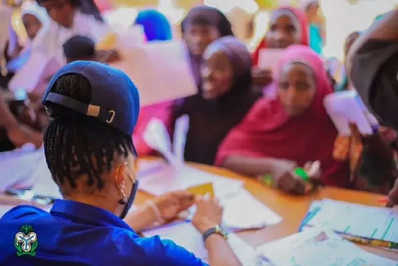 Femmes bénéficiant de services financiers au Nigeria.