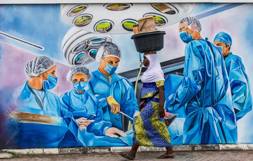 A food seller in Lagos, Nigeria. Temilade Adelaja via Communication for Development Ltd.