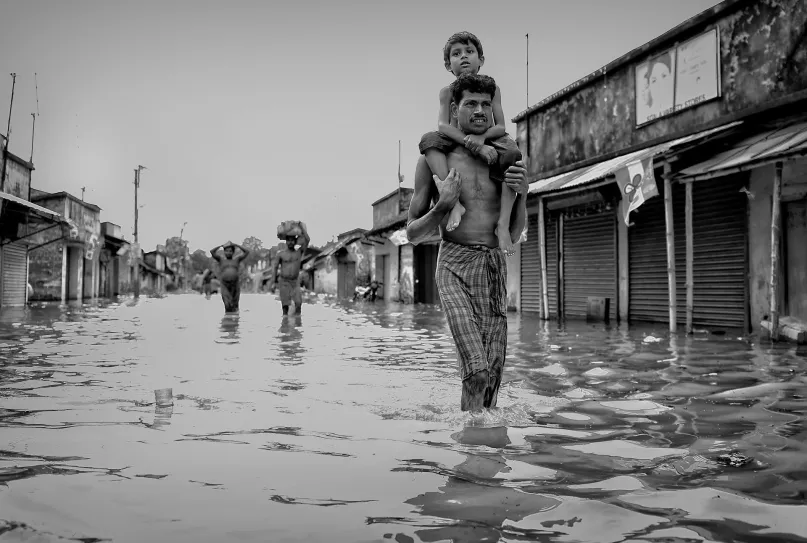 Flooding in India. Photo by Avishek Das, 2017 CGAP Photo Contest.