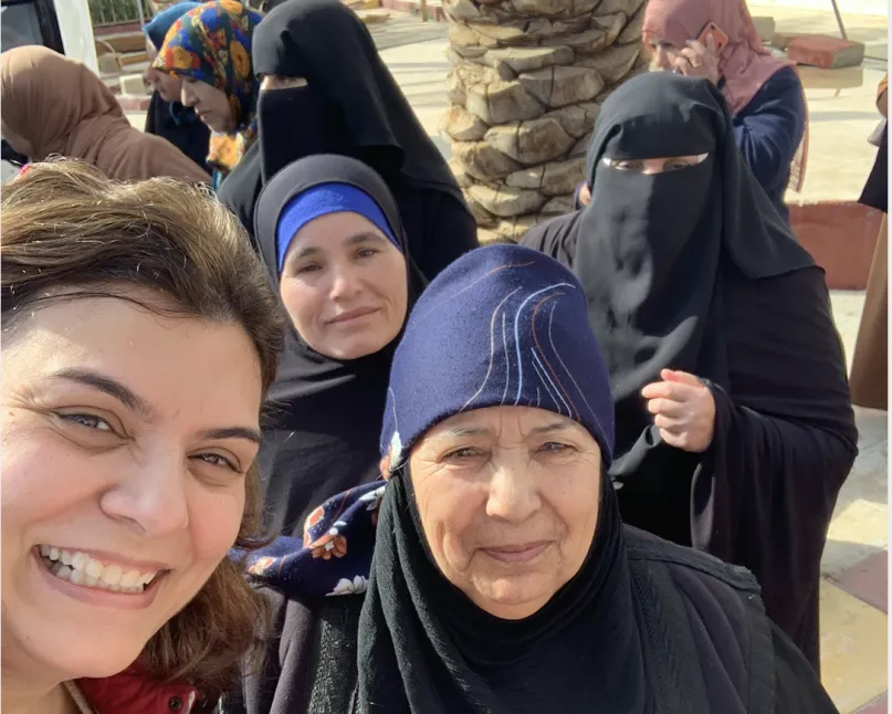 Reham Gharbiyeh with AWEF's WEE unit in Mafraq