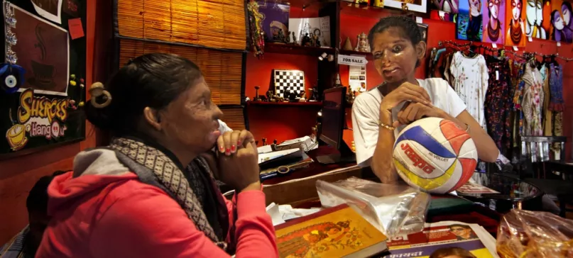 Cafe run by women survivors of acid attacks, India. Photo credit: Sourav Karmakar