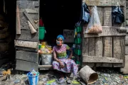 Petty trader in Nigeria whose livelihood has been affected by COVID-19. Photo by Temilade Adelaja via Communication for Development. 