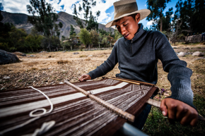 Man weaving